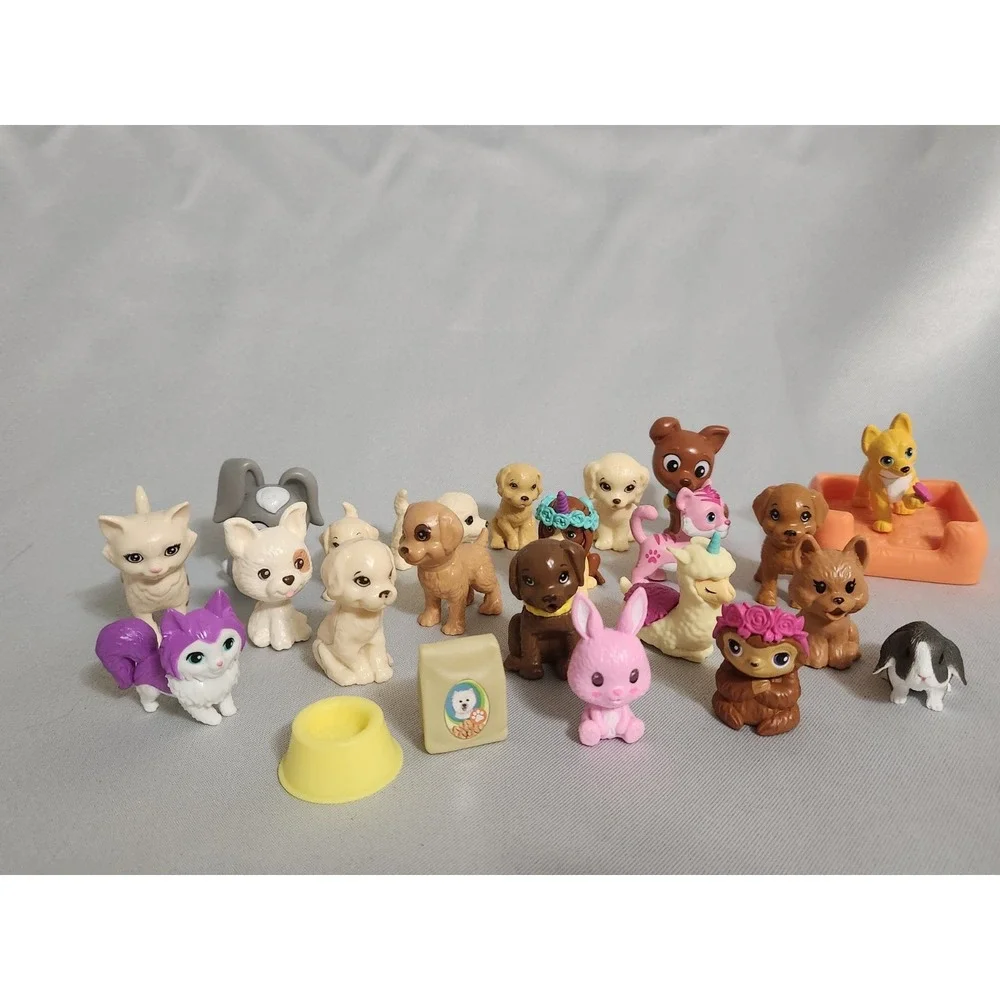 Lot Of Barbie Pet, Dogs Puppies Kitty Cats & Bowls